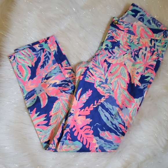 Lilly Pulitzer Pants - Lilly pulitzer Sunset Safari Kelly Ankle. Sz. 10